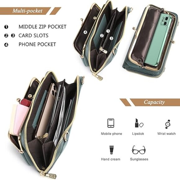 Montana West Crossbody Bag for Women Western Dark Green Purse Travel - Picture 2 of 12